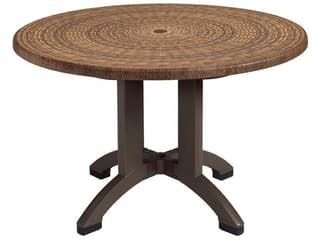 Atlanta Resin Wicker Decor Round Outdoor Dining Table with Umbrella Hole