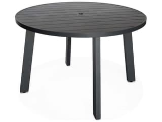 Harmonia Living Classic Aluminum Black 35.5" Square Bar Table with Umbrella Hole