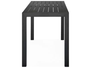 Harmonia Living Classic Aluminum Black 63"W x 30"D Rectangular Bar Table with Umbrella Hole