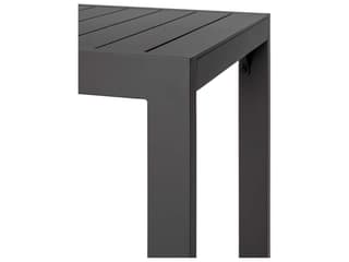 Harmonia Living Classic Aluminum Black 63"W x 30"D Rectangular Bar Table with Umbrella Hole