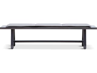 Harmonia Living Commons Aluminum Slate Trestle Dining Patio Bench