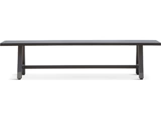 Harmonia Living Commons Aluminum Slate Trestle Dining Patio Bench