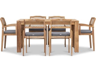 Harmonia Living Sands Teak 7 Piece Patio Dining Set
