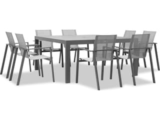 Harmonia Living Lift Aluminum Sling 9 Piece Outdoor Patio Dining Set