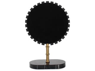 Howard Elliott Bellingham Antique Brass Round Tabletop Mirror