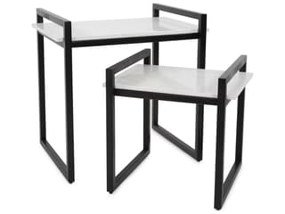 Howard Elliott Santiago Rectangular Marble Graphite White End Table