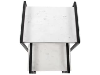 Howard Elliott Santiago Rectangular Marble Graphite White End Table