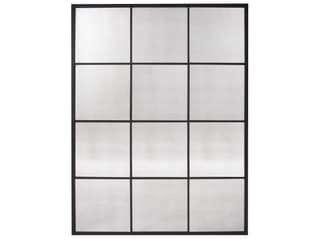 Howard Elliott Racine Powdercoated Black Rectangular Wall Mirror