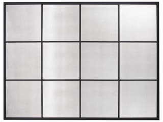 Howard Elliott Racine Powdercoated Black Rectangular Wall Mirror