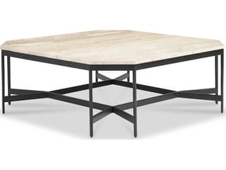 Hickory White Revival Square Stone Everett Cocktail Table