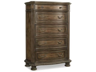 Hooker Furniture Rhapsody 5-Drawers Walnut Ed Rustic Wood Brown Hardwood Accent Chest