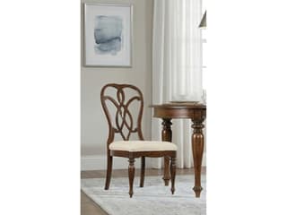 Hooker Furniture Leesburg Mahogany Wood Brown Upholstered Side Dining Chair