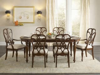 Hooker Furniture Leesburg Mahogany Wood Brown Upholstered Side Dining Chair