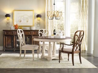 Hooker Furniture Leesburg Mahogany Wood Brown Upholstered Side Dining Chair