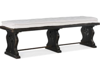 Hooker Furniture Ciao Bella Tuscan White Black Upholstered Accent Bench