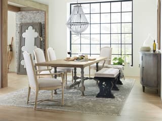 Hooker Furniture Ciao Bella Tuscan White Black Upholstered Accent Bench