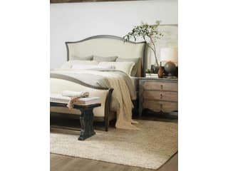 Hooker Furniture Ciao Bella Tuscan White Black Upholstered Accent Bench
