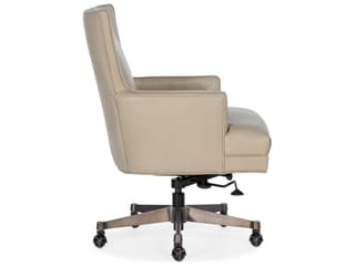 Hooker Furniture Rosa Beige Leather Adjustable Swivel Tilt Executive Desk Chair