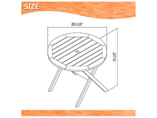 International Home Miami Amazonia Ricard Eucalyptus 3 Piece Outdoor Round Dining Set with Black Aluminum Chairs