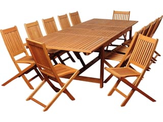 International Home Miami Amazonia Eucalyptus Rectangular 13 Piece Extendable Barrett Outdoor Dining Set