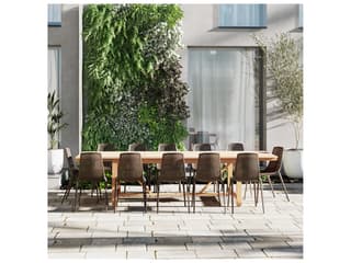 International Home Miami Amazonia Wood Resin Brown 13 Piece Rectangular Outdoor Patio Dining Set