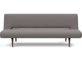 Innovation Unfurl Mixed Dance Grey Dark Stained Wood Upholstered Sofa Bed