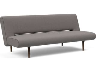 Innovation Unfurl Mixed Dance Grey Dark Stained Wood Upholstered Sofa Bed