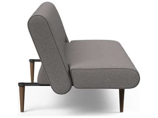 Innovation Unfurl Mixed Dance Grey Dark Stained Wood Upholstered Sofa Bed
