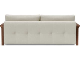 Innovation Ran Del Mixed Dance Natural Walnut Veneer White Upholstered Sofa Bed