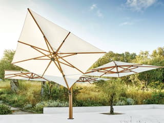Jardinico Quad Sidepost Alu 10 Foot Square Four Canopy Patio Umbrella