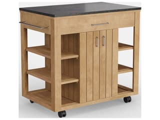Jensen Outdoor Foundations Sage Teak Serving Buffet with Quartz Top/ Shadow
