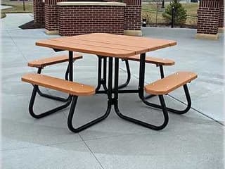 Square Steel Square Outdoor Patio Picnic Table