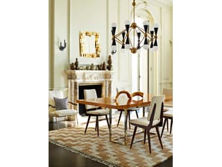 Jonathan Adler Bond Rectangular Wood Burled Mappa Dining Table
