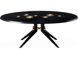 Trocadero Round Wood Ebonized Oak Dining Table