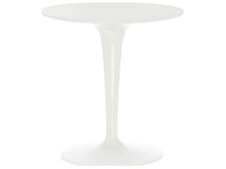 Kartell Outdoor Tip Top Mat Glossy White Wood Round Bistro Table