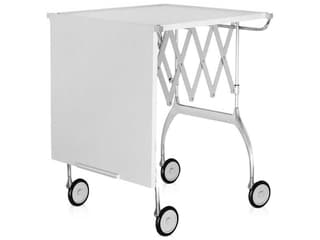 Kartell Battista Silver White Chrome Bar Cart