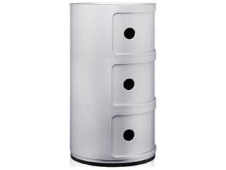 Kartell Componibili Silver File Cabinet