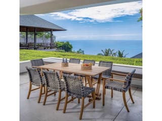 Kingsley Bate Catherine Teak Wicker Dining Arm Chair - Thumbnail 2