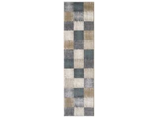 Avalon Geometric Runner Area Rug in Ivory