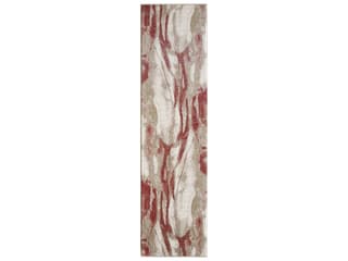 Avalon Abstract Runner Area Rug in Ivory and Brown