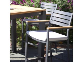 Kettler Elba Charcoal Teak Cast Silver Aluminum Cushion Bar Set