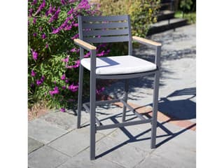 Kettler Elba Charcoal Teak Cast Silver Aluminum Cushion Bar Set