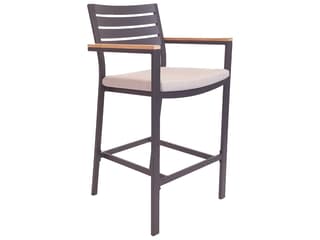 Kettler Elba Charcoal Teak Cast Silver Aluminum Cushion Bar Set