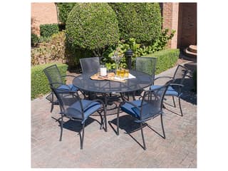 Kettler Pilano Steel Wrought Iron Gray 7 Piece Patio Dining Set