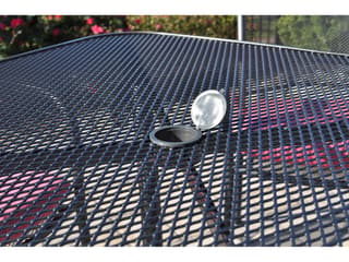 Kettler Mesh Steel Square Outdoor Patio Bar Table with Umbrella Hole