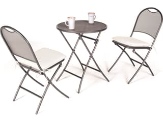 Kettler Cafe Napoli Steel Gray 3 Piece Bistro Set