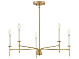 Lark Living Hux 5-Light Lacquered Brass Warm White Candelabra Chandelier
