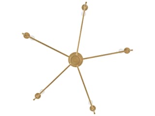 Lark Living Hux 5-Light Lacquered Brass Warm White Candelabra Chandelier