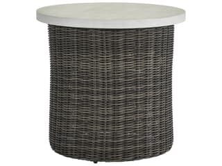 Lane Venture Oasis Ash Wicker Round Outdoor Patio End Table