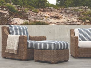Lane Venture Oasis Wicker Patio Ottoman in Ash | PatioLiving
